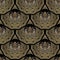 Tiled gold mandalas 3d seamless pattern. Vector ornamental greek background. Surface repeat Deco backdrop. Ornate 3d mandalas with