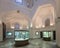 Tiled Kiosk interior in Topkapi Palace with glass display stands, Istanbul, Turkey