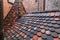 A tiled roof of Haut-Koenigsbourg Castle