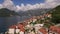 Tiled roofs of the ancient town of Perast in Montenegro