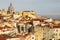 Tiled roofs. View over Alfama quarter. Lisbon . Portugal