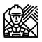 tiler handyman line icon vector illustration