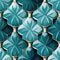 Tiles - Ceramic tiles featuring intricate geometric designs in cool shades of blue and green