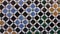 Tiles in Patio de los Arrayanes, Comares Palace, Alhambra, Granada, Spain.