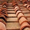 Tiles on the roof of Campanile of Florence Cathedral. Florence.