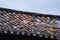 Tiles of various colors in the roofs of Lijiang, Yunnan, China