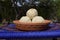 Tilgul ladoo recipe. white sesame seeds coated with jaggery sugar. Indian sweet balls served eaten Indian traditional mithai til