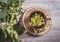 Tilia platyphyllos known as large-leaved linden herbal tea made out of an freshly picked blossoms.