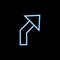 tilt arrow icon in neon style. One of web collection icon can be used for UI, UX