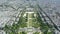 Tilt-down aerial view over Champ de Mars in Paris, France