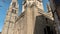 Tilt down camera movement of Toledo cathedral on a sunny day, Toledo, Spain.