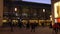 Tilt down night time video of Alexanderplatz Railway Station and Berliner TV Tower