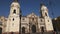 Tilt down shot of the cathedral of Lima in Peru