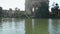 tilt footage of a beautiful spring landscape at Palace of Fine Arts with a lake, lush green trees and plants