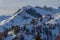 Tilt shift effect of trees near Corvo Alto peak in winter conditions