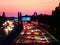 Tilt shift image of the German Autobahn A8 near Augsburg during sunset