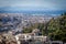 Tilt shift of panorama of Athens, with the sea in the background