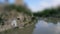 Tilt Shift photo of the city of Tbilisi, Georgia. Old church on the background of a cliff on the river.