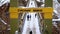 Tilt up shot of Chicham bridge with people enjoying on the bridge