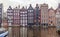 Tilted building architecture in Amsterdam