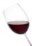 Tilted elegant glass of red wine