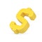Tilted gold 3d dollar symbol. American volumetric sign financial currency