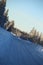 Tilted image of winter road in Sweden