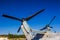 Tilted Propellers On Large Cargo Plane At Local Airshow