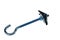 Tilting hook used in electrical cable installations, made of anodized steel, white background