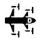 tiltrotor airplane aircraft glyph icon vector illustration