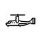 tiltrotor airplane aircraft line icon vector illustration