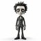 Tim Burton-inspired Bad Guy Figurine With Skeleton Head