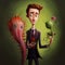 Tim Burton-inspired Patrick With Carnivorous Plant Illustration