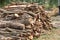 Timber cutting closeup detail object