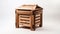 Timber Frame Wooden Trash Can With Two Doors