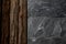 Timber and gray slate tiled wall texture background