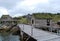 Timber houses and pier