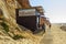 A timber hut belonging to Alfamar Hotel on Falesia Beach Portugal