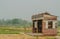 Timber hut under construction