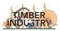 Timber industry typographic header. Logging and woodworking