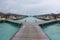 Timber pier and bungalow at Maldives