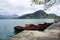 Timber sail boat parking at the port