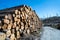 Timber stacks at Bonny Glen in County Donegal - Ireland