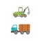 Timber truck vector illustration.