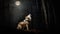 Timber Wolf\\\'s Howl under the Full Moon in Canadian Forest