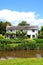 Timbered cottage and river, Eardisland.