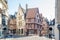 Timbered houses in the streets of Bourges in France