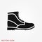 Timberland vector icon. Minimalist vector illustration of unisex modern shoes isolated on background