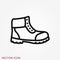 Timberland vector icon. Minimalist vector illustration of unisex modern shoes isolated on background