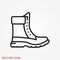 Timberland vector icon. Minimalist vector illustration of unisex modern shoes isolated on background